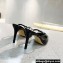 Valentino Heel 8cm VLogo Signature Patent Leather Mules Black