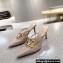 Valentino Heel 8cm Crystal VLogo Signature Calfskin Mules Nude