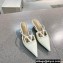 Valentino Heel 4cm VLogo Signature Patent Leather Mules White