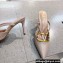 Valentino Heel 8cm Crystal VLogo Signature Calfskin Mules Nude