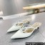 Valentino Heel 4cm VLogo Signature Patent Leather Mules White
