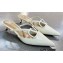 Valentino Heel 4cm VLogo Signature Patent Leather Mules White