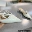 Valentino Heel 4cm VLogo Signature Patent Leather Mules White