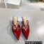 Valentino Heel 4cm VLogo Signature Patent Leather Mules Red