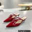 Valentino Heel 4cm VLogo Signature Patent Leather Mules Red