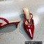 Valentino Heel 4cm VLogo Signature Patent Leather Mules Red