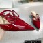 Valentino Heel 4cm VLogo Signature Patent Leather Mules Red