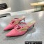 Valentino Heel 4cm VLogo Signature Patent Leather Mules Pink