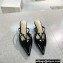 Valentino Heel 4cm VLogo Signature Patent Leather Mules Black