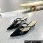 Valentino Heel 4cm VLogo Signature Patent Leather Mules Black
