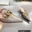 Valentino Heel 4cm Crystal VLogo Signature Calfskin Mules Nude