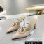 Valentino Heel 8cm VLogo Signature Patent Leather Mules Nude