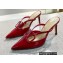 Valentino Heel 8cm VLogo Signature Patent Leather Mules Red