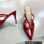 Valentino Heel 8cm VLogo Signature Patent Leather Mules Red