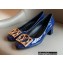 Louis Vuitton Heel 4.5cm Dauphine Madeleine Pumps Patent Blue