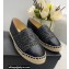 Chanel Braided Fabric and Lambskin Espadrilles G29762 Black 2022