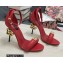 Dolce & Gabbana Heel 10.5cm Calfskin Sandals Red with DG Heel 2022