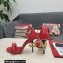 Dolce & Gabbana Heel 10.5cm Calfskin Sandals Red with DG Heel 2022