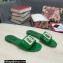 Dolce & Gabbana Calfskin Sliders Green with DG Logo 2022