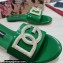Dolce & Gabbana Calfskin Sliders Green with DG Logo 2022