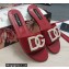 Dolce & Gabbana Calfskin Sliders Red with DG Logo 2022