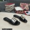 Dolce & Gabbana Calfskin Sliders Black with DG Logo 2022
