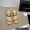 Chanel Chain Platform Sandals Calfskin Beige 2022
