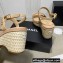Chanel Chain Platform Sandals Calfskin Beige 2022