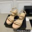 Chanel Chain Platform Sandals Calfskin Beige 2022