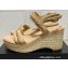 Chanel Chain Platform Sandals Calfskin Beige 2022