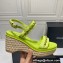 Chanel Chain Platform Sandals Calfskin Fluo Green 2022