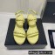 Chanel Chain Platform Sandals Calfskin Yellow 2022