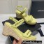 Chanel Chain Platform Sandals Calfskin Yellow 2022
