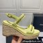 Chanel Chain Platform Sandals Calfskin Yellow 2022