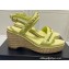 Chanel Chain Platform Sandals Calfskin Yellow 2022