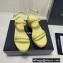 Chanel Chain Platform Sandals Calfskin Yellow 2022