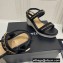 Chanel Chain Platform Sandals Tweed Black 2022