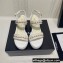 Chanel Chain Platform Sandals Tweed White 2022