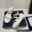Chanel Chain Platform Sandals Tweed White 2022
