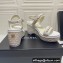 Chanel Chain Platform Sandals Tweed White 2022