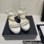 Chanel Chain Platform Sandals Tweed White 2022