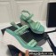 Chanel Chain Platform Sandals Tweed Green 2022
