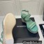 Chanel Chain Platform Sandals Tweed Green 2022