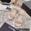 Chanel Chain Platform Sandals Patent Beige 2022
