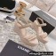 Chanel Chain Platform Sandals Patent Beige 2022