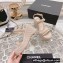 Chanel Chain Platform Sandals Patent Beige 2022