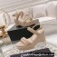 Chanel Chain Platform Sandals Patent Beige 2022