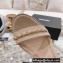 Chanel Chain Platform Sandals Patent Beige 2022