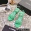 Chanel Chain Platform Sandals Patent Green 2022