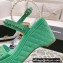 Chanel Chain Platform Sandals Patent Green 2022